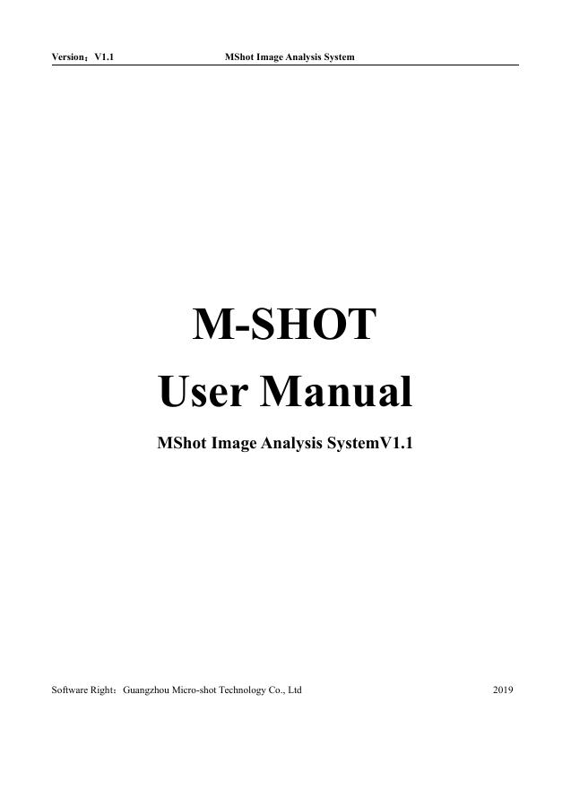 Microscopy Imaging Analysis System V1.6 User