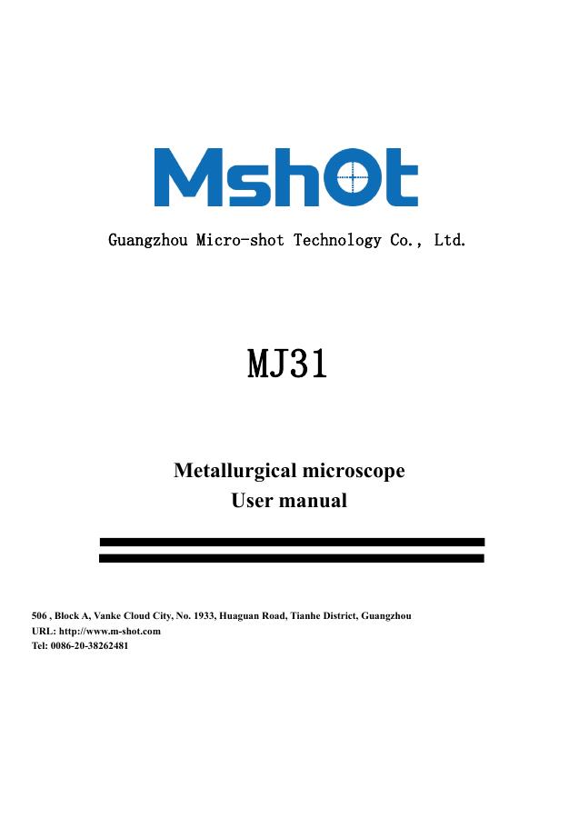 Metallurgical Microscope Mj31 User